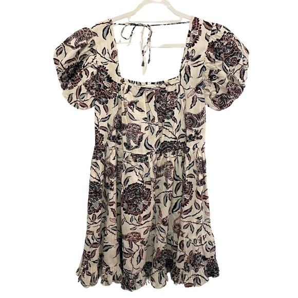 House of Harlow 1960 Puff Sleeve Smocked Mini Dress Size Medium - New 687P - Picture 4 of 9